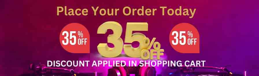 DJ Drop Sale. Discount Applied In Shopping Cart